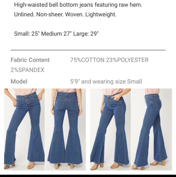 High Waist Bell Bottom Flare Denim Jeans - Picture 6 of 6